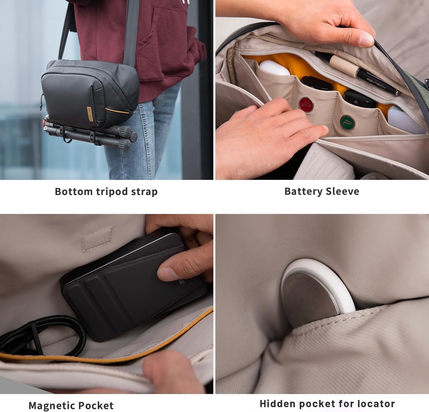 PGYTECH OneGo Solo V2 Camera Sling Bag, 4L Camera Chest Bag Crossbody Fanny Pack for Urban Travel Photographers, Small Camera Bag for Sony/Canon/Nikon/Mirrorless/Fuji Cameras