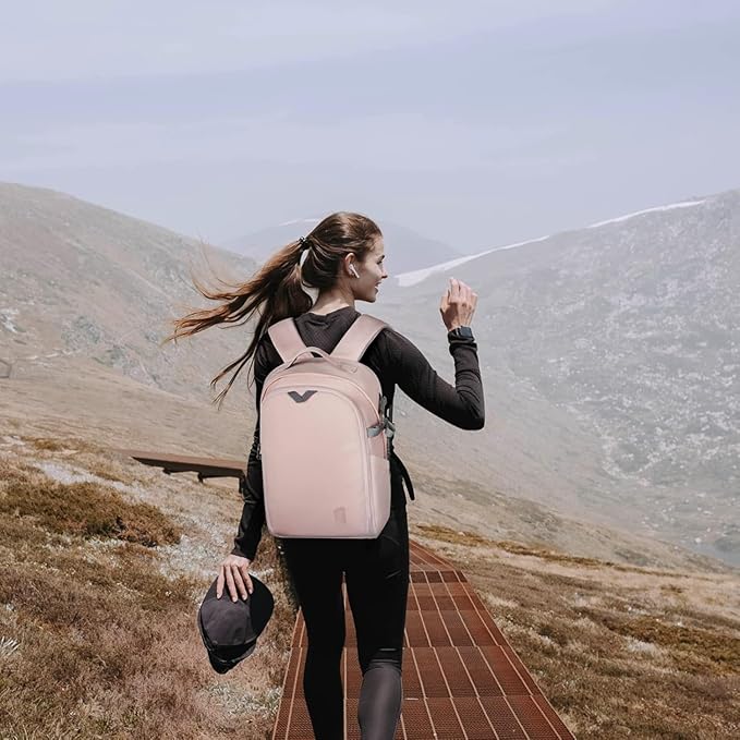 BAGSMART Camera Backpack, DSLR SLR Camera Bag Backpack Fits 15.6 Inch Laptop, Waterproof Camera Case for Photographers and Women,with Rain Cover,Tripod Holder,Pink