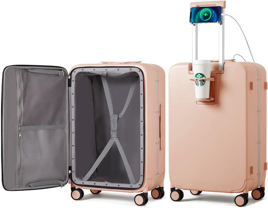 The Ultimate Smart Suitcase: Mixi 24" Checked Luggage with Built-In Tech