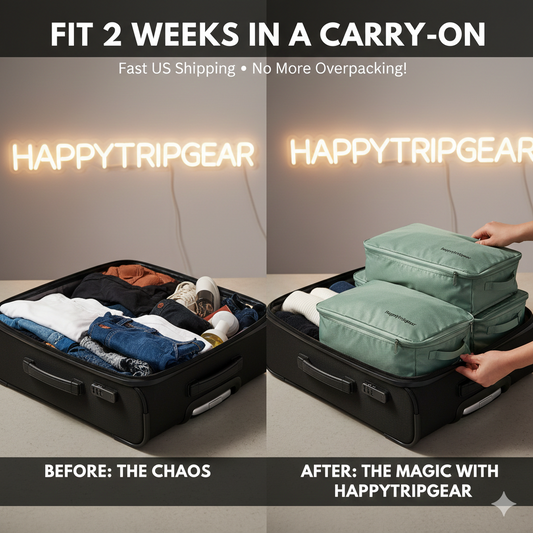 How to Fit 2 Weeks of Clothes in a Carry-On: The Magic of Happytripgear Compression Packing Cubes