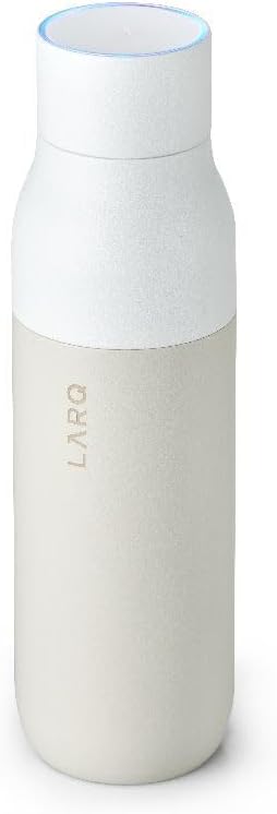 LARQ Bottle PureVis 25 oz - Self-Cleaning and Insulated Stainless Steel Water Bottle with UV Water Purifier and Award-winning Design | Reusable & Travel Friendly, Granite White