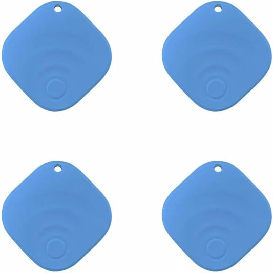 [2025 New, Designed in California], Tagigo Tracker, Compatible with Find Hub, Replaceable Battery, Ideal for Keys, Bags, Luggage, etc (Android Only - 4-Pack Blue)