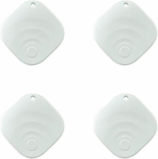 [2025 New, Designed in California], Tagigo Tracker, Compatible with Find Hub, Replaceable Battery, Ideal for Keys, Bags, Luggage, etc (Android Only - 4-Pack White)