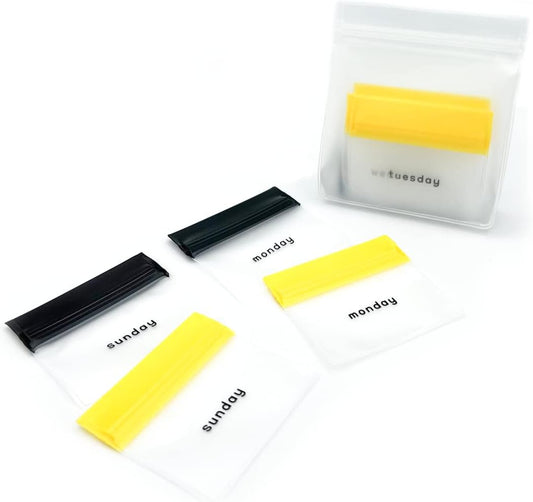 EZY DOSE Reusable 7-Day AM/PM Pill Pouch Set, Durable Multi-Purpose Travel-Sized Containers, Days of The Week Labels with Color for Easy Identification, Large Storage, Clear, BPA Free, TSA Approved