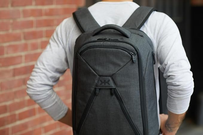 Knack Series 1 Laptop Backpack Fits up to 15 Inch - Knack Bags Carry-On Backpack, TSA Approved, Expandable Travel Backpacks With 3 Day Outfit Capacity (Stealth Black, Medium)