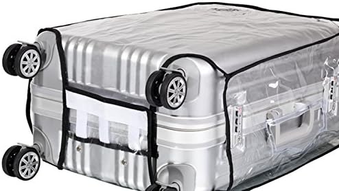 JenKin Luggage Protector Suitcase Cover PVC Waterproof Travel Suitcase Fits Most 20" to 30"（26" (16.9" L x 11.8" W x 26.8" H)）