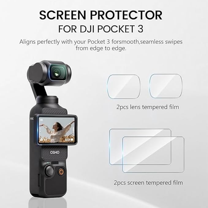 Screen Lens Protector Silicone Protective Case Cover for DJI Osmo Pocket 3 Accessories (Blue)