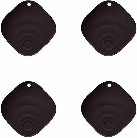[2025 New, Designed in California], Tagigo Tracker, Compatible with Find Hub, Replaceable Battery, Ideal for Keys, Bags, Luggage, etc (Android Only - 4-Pack Black)