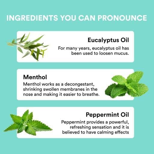 BoomBoom Nasal Stick | Vapor Flow Technology | Cool Refreshing Sensation | Natural Mood Boost | Simple Ingredients | Essential Oils + Menthol Inhaler (Mint, Wintermint, Tropical)