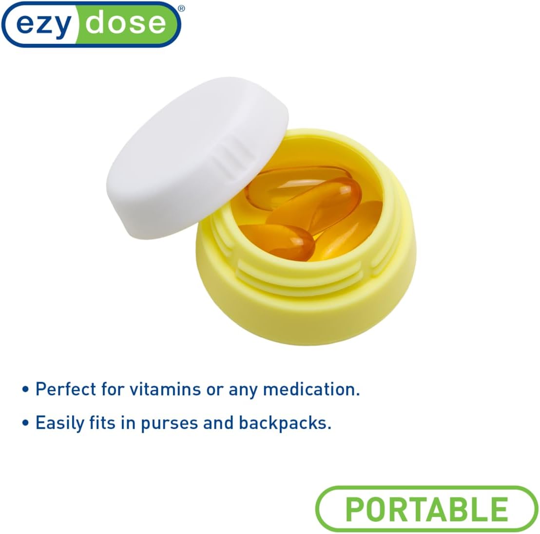 EZY DOSE Silicone Jar, Multi-Purpose Travel-Sized Container, Washable and Reusable, Versatile and Durable Container for Storage, Jewelry Holder Organizer, Blue, Yellow, and Green, BPA Free, 3-Pack