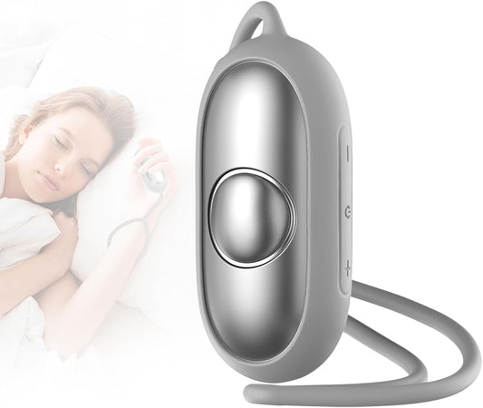 Sleep Aid Device, Micro-Current Sleep Instrument Anxiety Device, Portable Rechargeable Sleep Aid for Anxiety and Insomnia (Silver)
