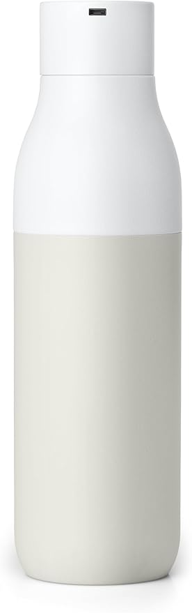 LARQ Bottle PureVis 25 oz - Self-Cleaning and Insulated Stainless Steel Water Bottle with UV Water Purifier and Award-winning Design | Reusable & Travel Friendly, Granite White