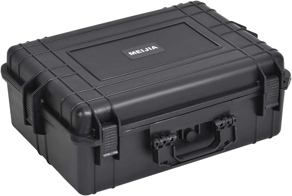 MEIJIA Portable Waterproof Protective Hard Case, Camera Case with Customizable Fit Foam Inserted,Fit Use of Drones,Camera,Equipments, Elegant Black (22.4"X16.73"X8.46")