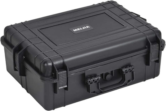 MEIJIA Portable Waterproof Protective Hard Case, Camera Case with Customizable Fit Foam Inserted,Fit Use of Drones,Camera,Equipments, Elegant Black (22.4"X16.73"X8.46")