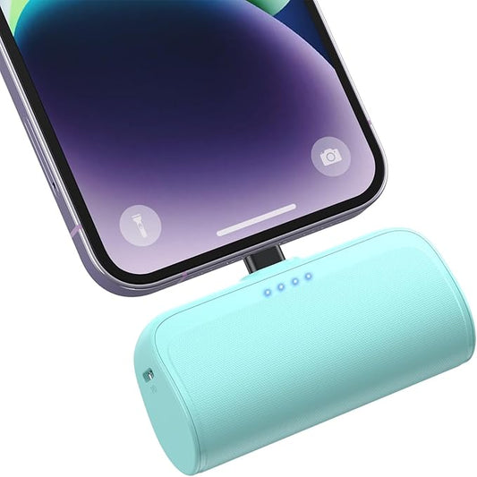 Mini Portable Charger Power Bank for iPhone,5200mAh Portable Phone Charger, Ultra-Compact PD Fast Charging Battery Pack Compatible with iPhone 14/14 Plus/Pro Max/13/12/12 Mini/11/XS/XR/X/8/7/6/6s