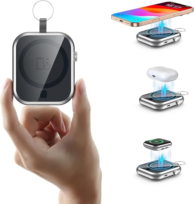 Magnetic Portable Charger, 10000mAh Power Bank for Apple Watch Charger,3-in-1 Magnetic Wireless Battery Pack,22.5W Fast Charging for iPhone 17Pro Max /16/15/14/13/12 Mini & AirPods