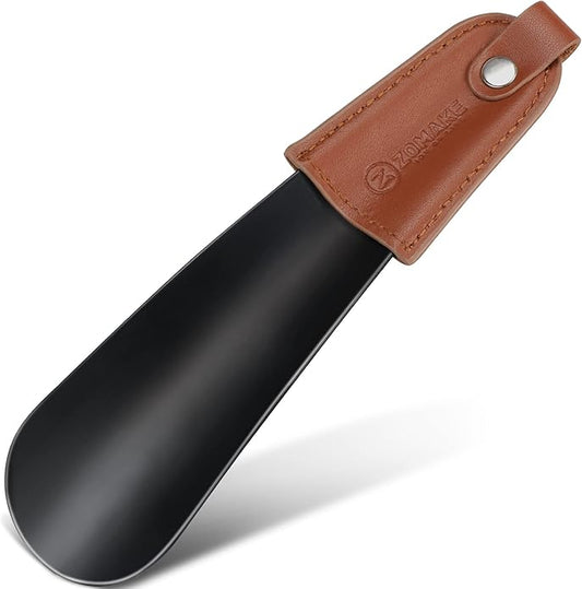 ZOMAKE Metal Shoe Horn,Small Travel Shoehorn for Men Women Kids,6.7'' Portable Shoe Spoon Helper