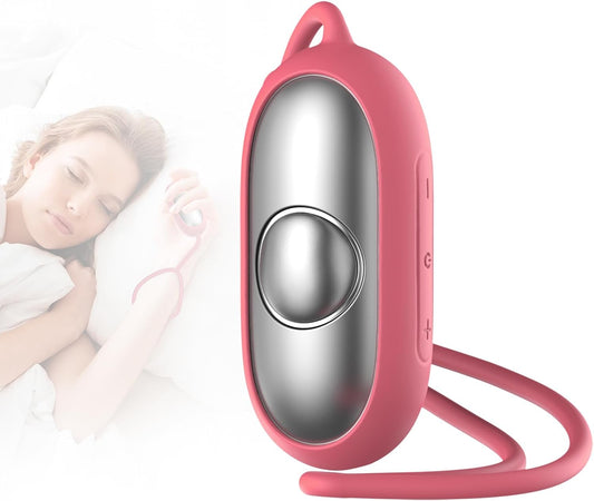 Sleep Aid Device, Micro-Current Sleep Instrument Device, Portable Rechargeable Sleep aid Improve Deep Sleep (Pink)