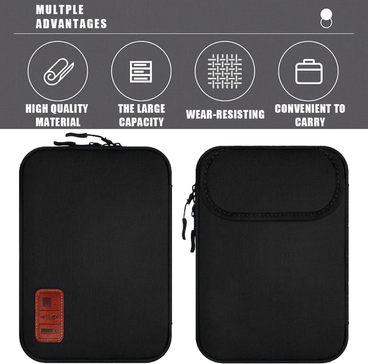 Travel Cable Organizer Pouch Electronic Accessories,Travel Essentials,Cord Organizer Storage Bag For Cord, Charger, Phone, Earphone,SD Card,Black