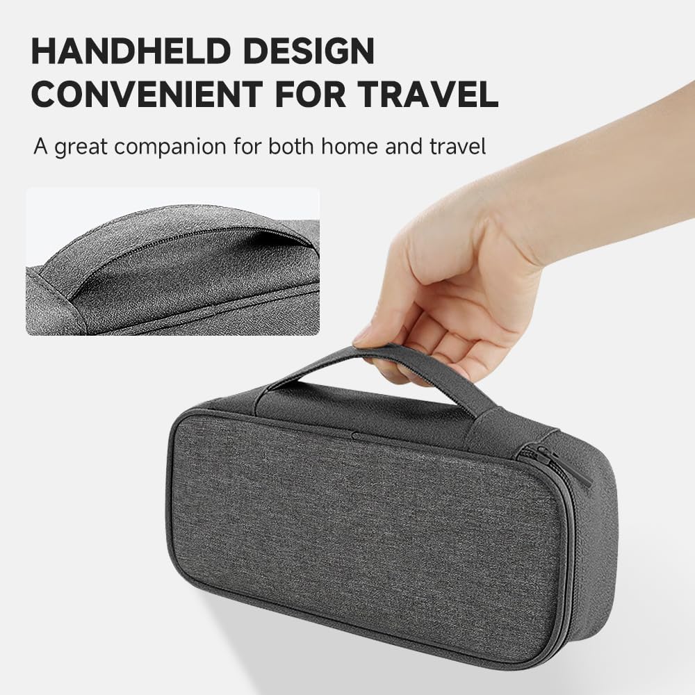 Teskyer Electronics Organizer Travel Case, Waterproof Portable Tech Accessories Pouch with Organized Compartments for Cables, Phone, Chargers, Earphone, Dark Grey