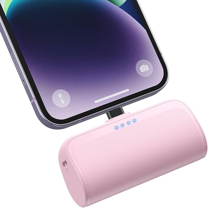 Mini Portable Charger Power Bank for iPhone,5200mAh Portable Phone Charger, Ultra-Compact PD Fast Charging Battery Pack Compatible with iPhone 14/14 Plus/Pro Max/13/12/12 Mini/11/XS/XR/X/8/7/6/6s
