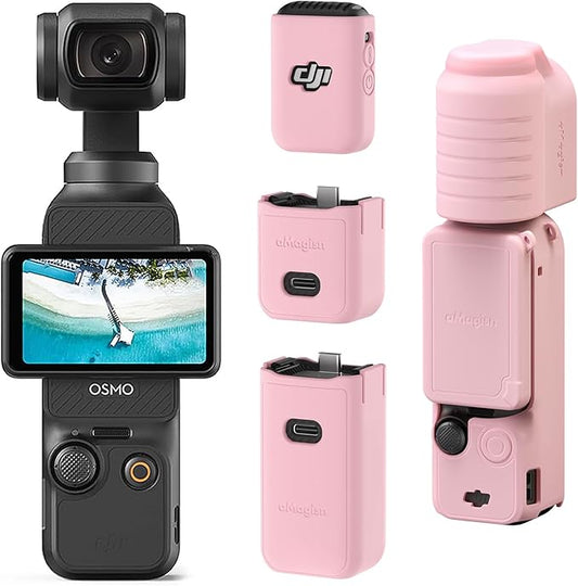 Silicone Protective Case Cover for DJI Osmo Pocket 3 Accessories (Pink)