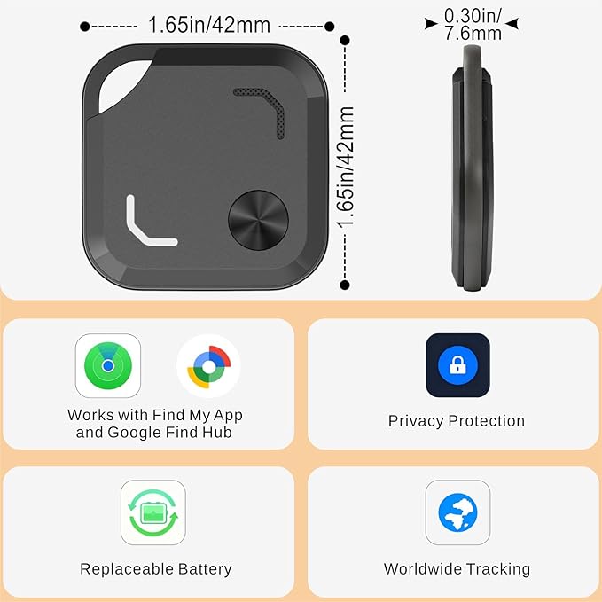 2026 New Android Air Tracker Tags-4 Pack for Both iOS & Android Phones, Dual System Bluetooth Tracker Compatible with Apple Find My (iOS) & Google Find Hub (Android) Device for Luggage, Keys, Backpack