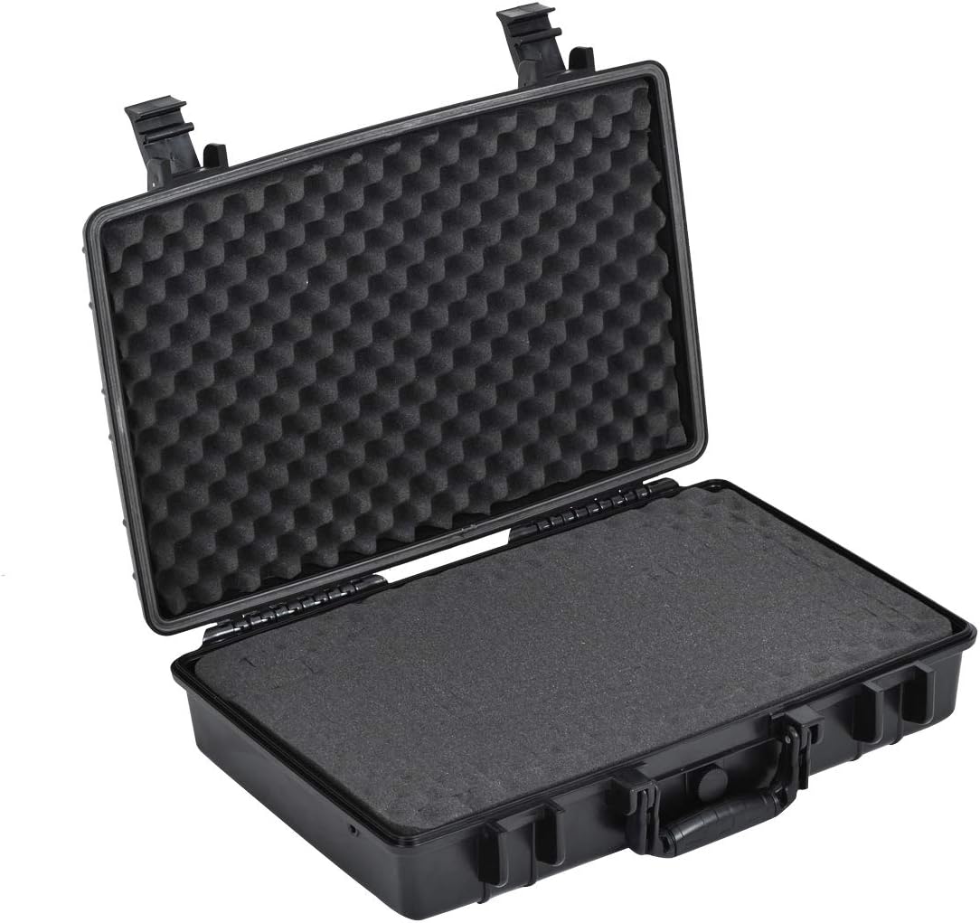 MEIJIA Portable Waterproof Protective Case,Hard Camera Case,Customized Fit Foam Inserted, Elegant Black,Fit for Camera, Equipments, Lens,Drones(Black)