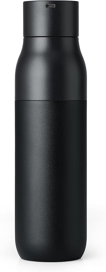 LARQ Bottle PureVis 17 oz - Self-Cleaning and Insulated Stainless Steel Water Bottle with UV Water Purifier and Award-winning Design | Reusable & Travel Friendly, Obsidian Black