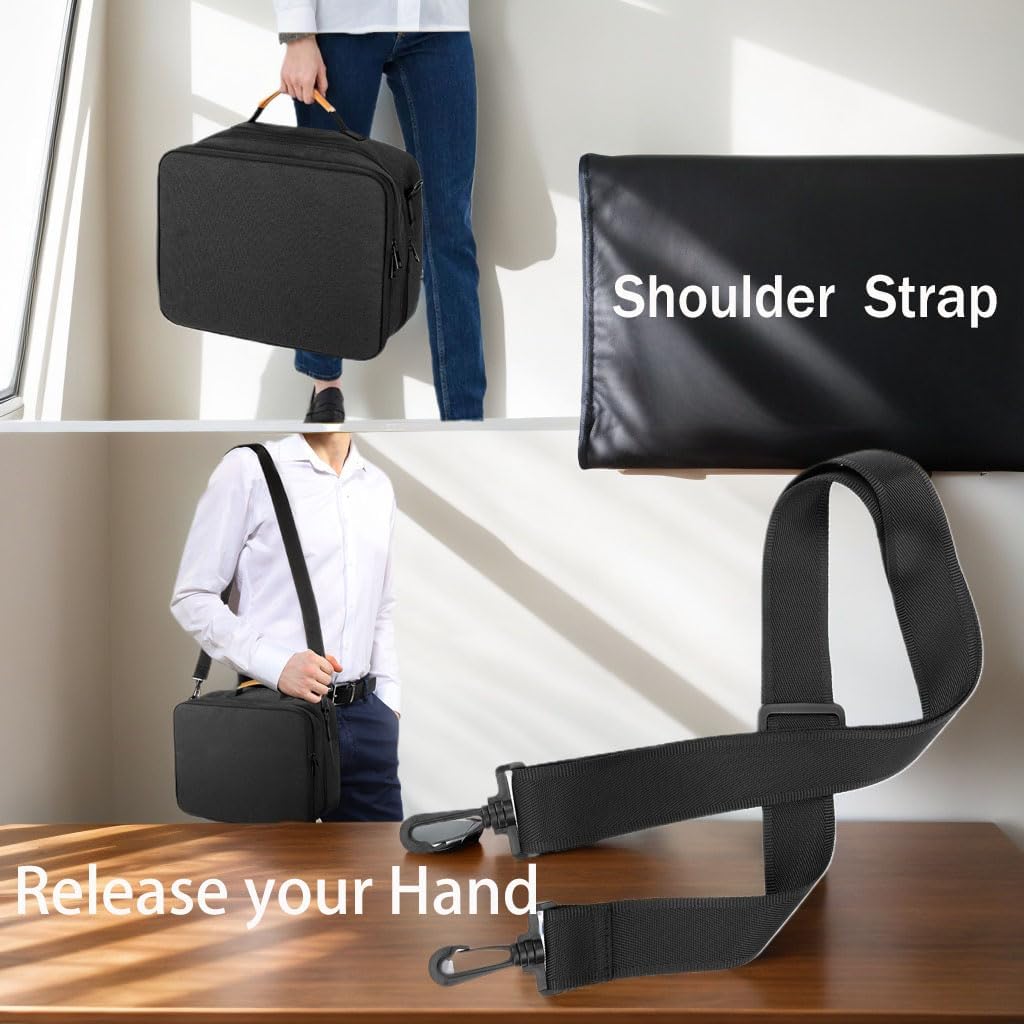 Extra Large Electronics Organizer Travel Case, Cable Organizer Bag with Shoulder Strap, Electronics Accessories Storage Double Layer Bags for Cord, Tablet, Headphone, Charger, Tools, DJ Gifts