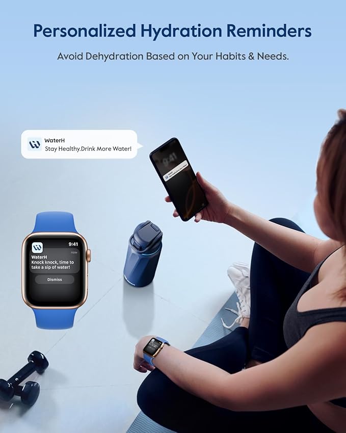 BOOST Smart Water Bottle with Reminder & Tracker, Double Wall Vacuum Insulated Bottles Stainless Steel, 32oz BPA-Free Wide Mouth for Gym, Office, School, Ideal Gift for Christmas, New Year