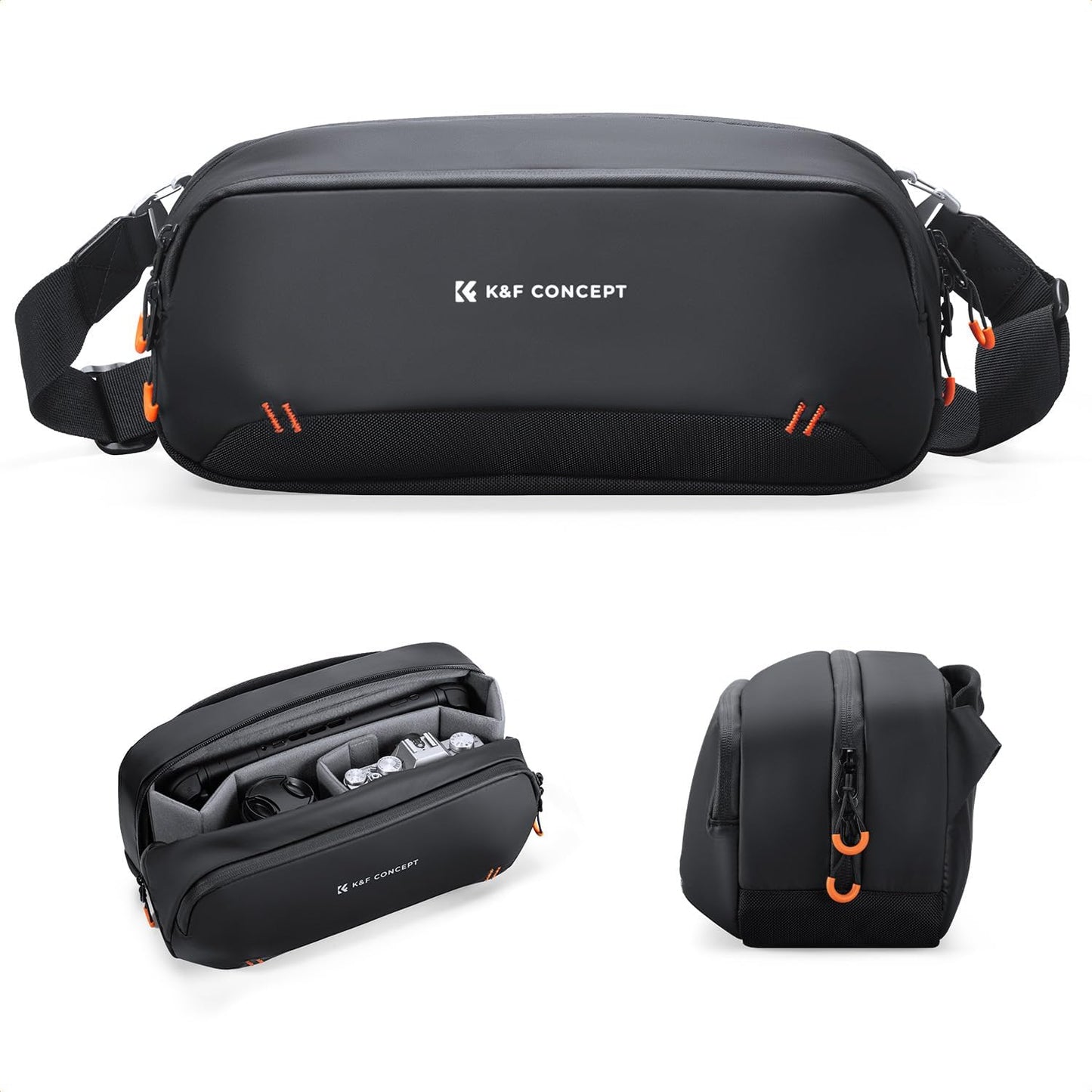 K&F CONCEPT Storage Sling Bag, Vlog Photography Camera HandBag, Portable Carrying Case for Switch 2/Steam Deck/DJI Osmo Pocket 3/Mobile 7P/GoPro/Insta360 Action Cameras & Digital Accessories