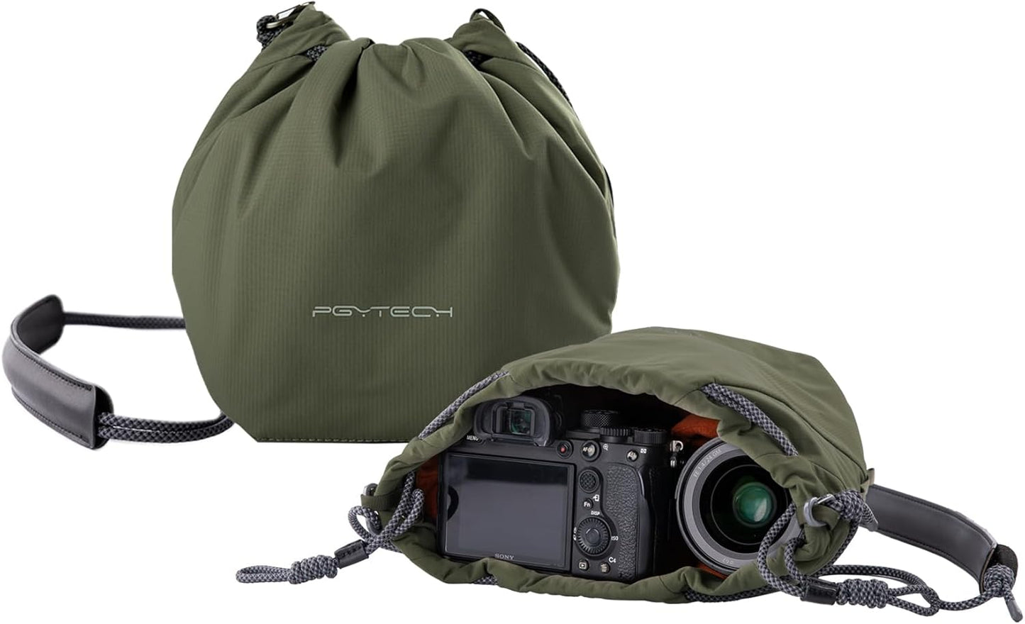 PGYTECH OneGo Drawstring Small Camera Bag, Soft Cute Camera Pouch Handbag compatible with Mirrorless Cameras/Nikon/Canon/Sony/Fuji Camera Case
