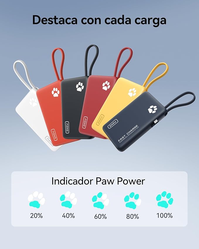 INIU Portable Charger, Slim 10000mAh Power Bank with Build in USB-C Cable, 45W Fast Charging Mini Battery Pack, Travel Trip Flight Cruise Ship Essentials for College Student Travelers Boy Girl, Orange