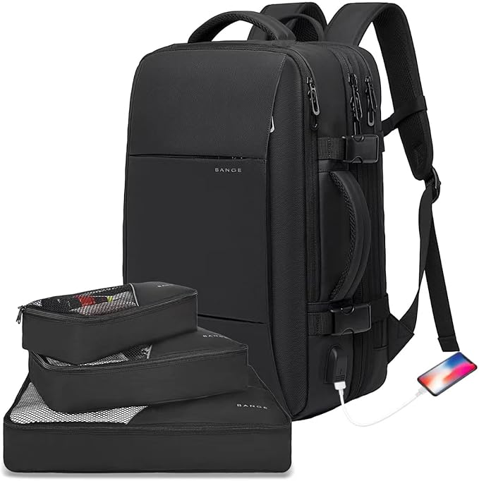 BANGE 35L Lightweight Backpack, 17.3 inch Travel Laptop Backpacks, Unisex Multifunctional Storage Pockets Business Commuter Rucksack, Waterproof and Wear-resistant Outdoor Sports Leisure daypack