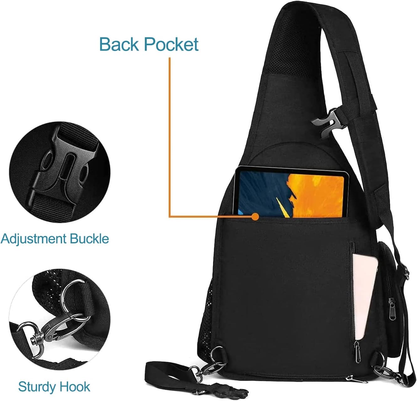 MOSISO Camera Bag Sling Backpack, DSLR/SLR/Mirrorless Full Open Camera Case with Tripod Holder&Rain Cover&Modular Insert, Photography Backpack Compatible with Canon/Nikon/Sony/Fuji, Black