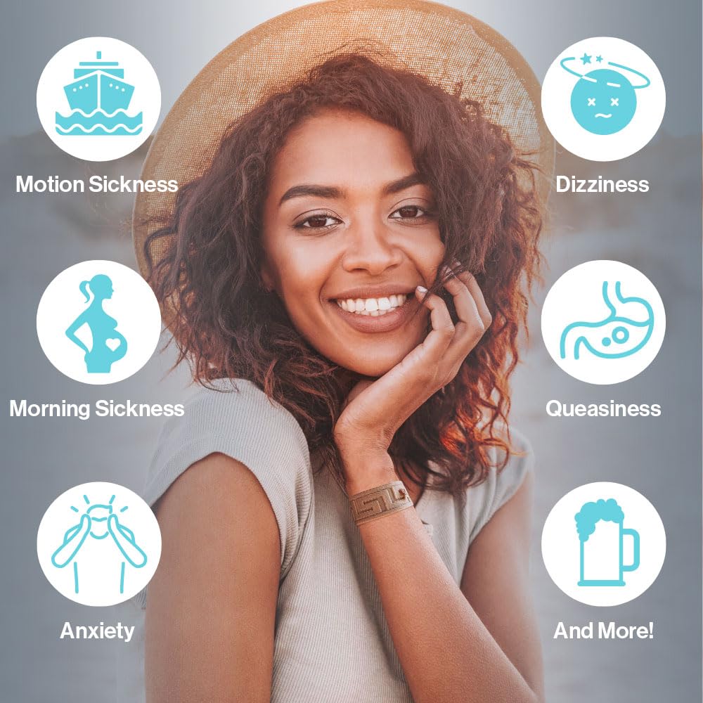 Acupressure Relief Band - Ana Duo (Large) - Motion Sickness Bands and Nausea Relief for Pregnant Women | Travel, Pregnancy, Cruise