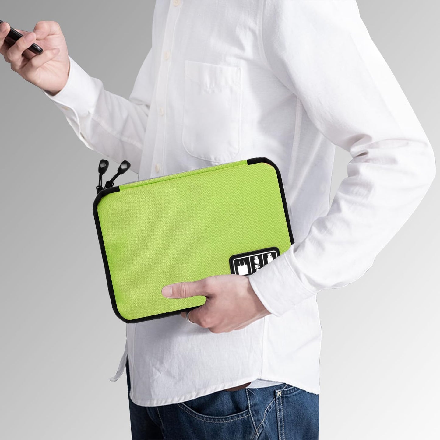 Electronics Organizer Travel Case,Electronic Accessories Storage Bag,Portable Waterproof Cable Organizer Bag,Travel Cord Organizer Bags for Small Charging Cord Storage,SD Card-Green