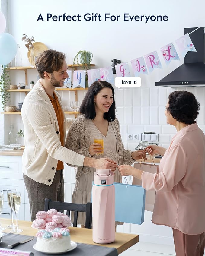 BOOST Smart Water Bottle with Reminder & Tracker, Double Wall Vacuum Insulated Bottles Stainless Steel, 32oz BPA-Free Wide Mouth for Gym, Office, School, Ideal Gift for Christmas, New Year