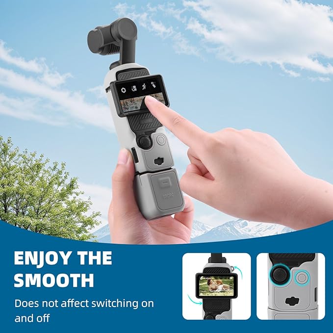 BRDRC Pocket 3 Silicone Cover, Xtra Muse Protective Case Lens Protector Scratch-Resistant Sleeve Skin Compatible with DJI OSMO Pocket 3 / Xtra Muse Accessories(Pink)