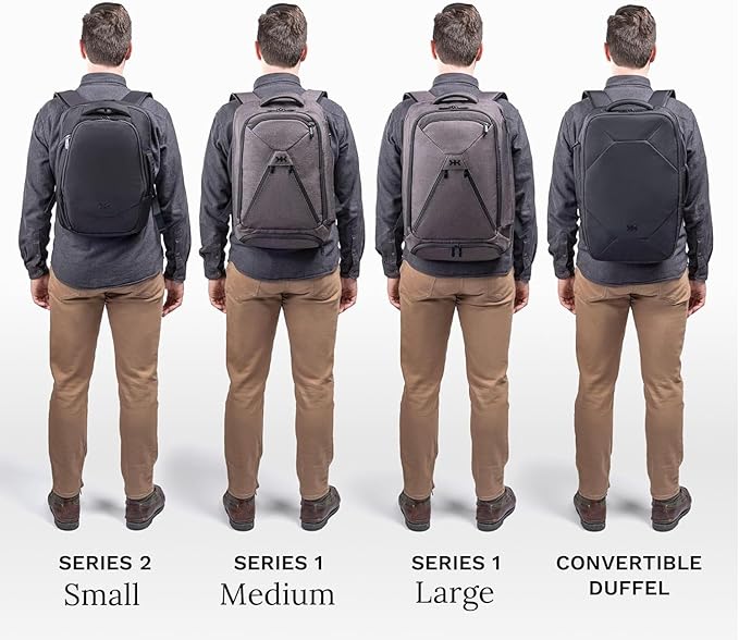 Knack Series 1 Laptop Backpack Fits up to 15 Inch - Knack Bags Carry-On Backpack, TSA Approved, Expandable Travel Backpacks With 3 Day Outfit Capacity (Stealth Black, Medium)