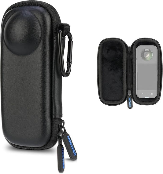 NEEWER BASICS Carrying Case Compatible with Insta 360 X5, Portable Small Travel Protector Hard Shell Protective Storage Bag with Carabiner, Action Camera Accessories Compatible with Insta360 X5, PB032