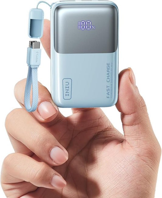 INIU Pocket Size Portable Charger, Ultra Small 10000mAh 45W PD Power Bank, Fast Charging Battery Pack, Travel Essentials Powerbank for iPhone 17 16 Pro Air, Xiaomi 17 Pro Max 16 15 14, Samsung S24 etc