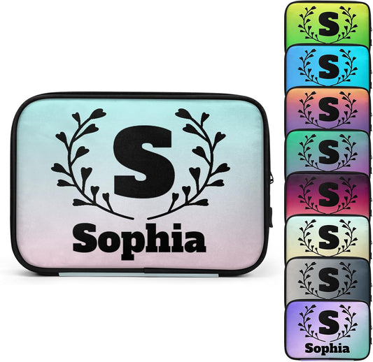 Custom Electronics Organizer Travel Case Personalized Name Initials Cable Charger Cord Tech Organizer Pouch Accessories Bag