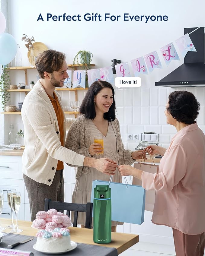 BOOST Smart Water Bottle with Reminder & Tracker, 24oz Vacuum Insulated Bottles Stainless Steel, BPA-Free, Wide Mouth, Ideal Gift for Men, Women, Christmas, New Year, Gym, Office, School