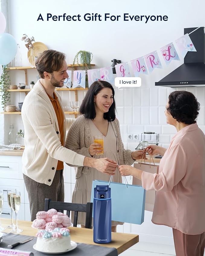 BOOST Smart Water Bottle that Reminds You to Drink, 24oz BPA-Free Stainless Steel Vacuum Insulated Bottle, Wide Mouth Water Tracker Bottle with APP, Ideal Gift for Christmas, New Year