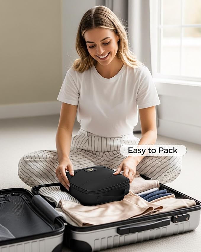 MATEIN Fireproof Travel Electronic Organizer for Women, 2-in-1 Tech Cable Organizer Pouch & Makeup Bag with Mirror, Water Resistant Portable Storage for Cosmetics, Charger, Electronics Accessories