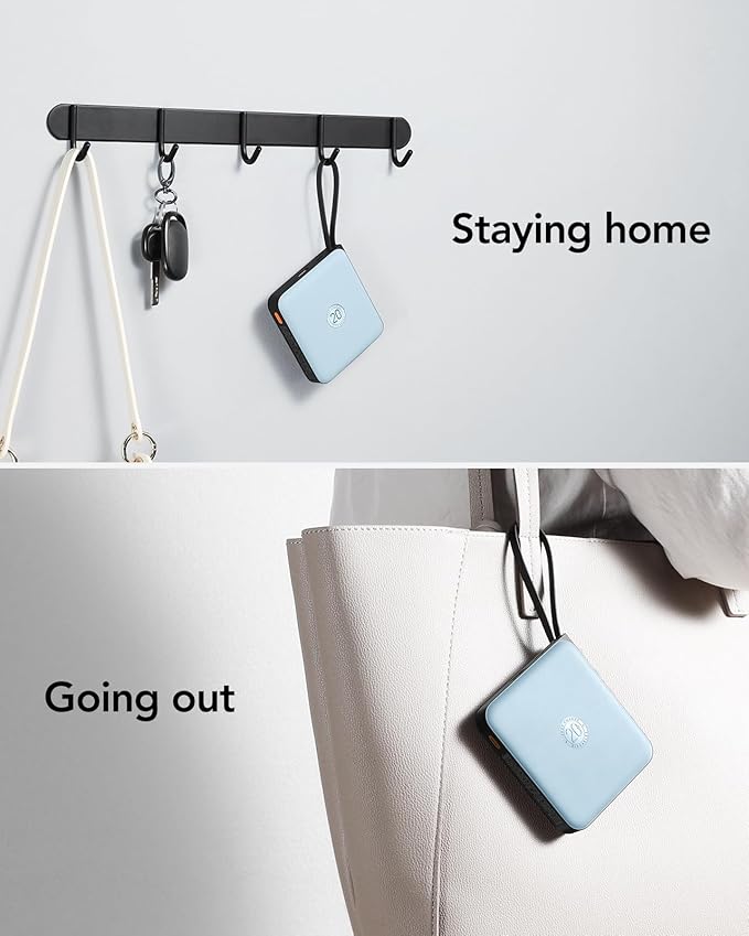 VRURC 10000mAh Portable Charger for iPhone with Built-in Cables, PD 20W Fast Charging Power Bank, Battery Pack for iPhone 17 16 15 14 13 Samsung Galaxy S25 S24 Series Android, Blue(1 Pack)