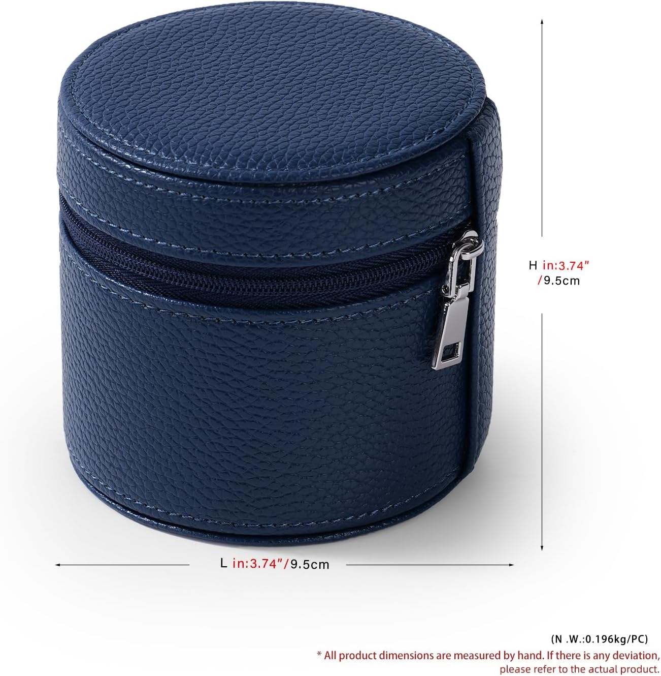 Oirlv Luxury Leather Watch Travel Case Single Watch Case with Removable Pillow(Blue)