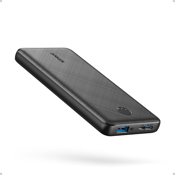 Anker Power Bank(PowerCore 10K),Compact Travel-Ready 10,000mAh Battery Pack with PowerIQ Charging Technology,5V/3A High-Speed Charging for iPhone,iPad,and More (USB-C Input and Output（Black）, 2-Pack)